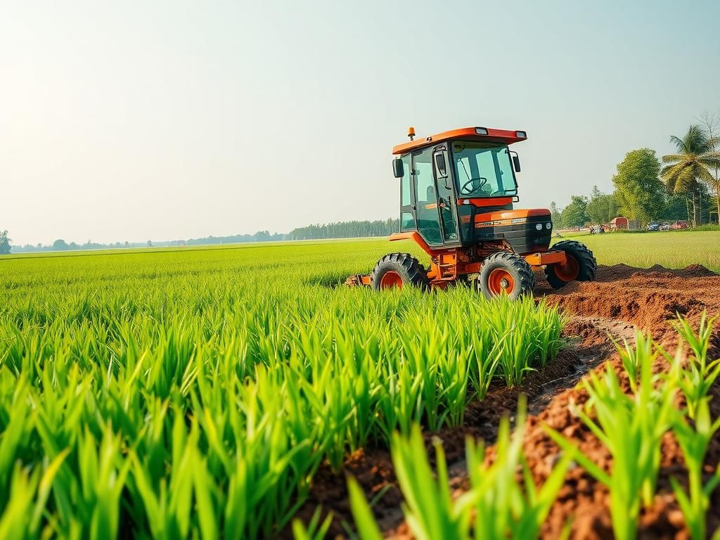 قیمت روتیواتور برنج و نکات تنظیم عمق در شالیزار