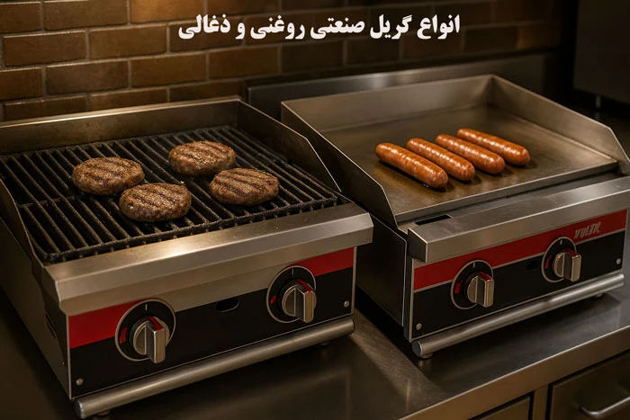 انواع گریل ذغالی و صنعتی