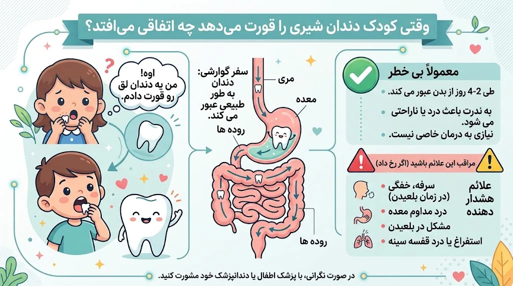 دندانپزشکی | آرامش قورت دادن دندان شیری
